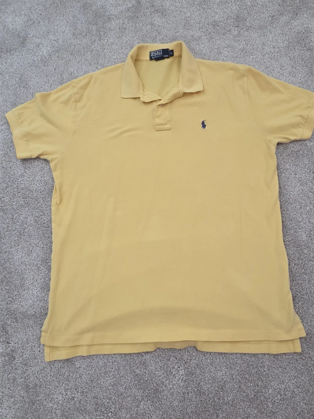 Ralph Lauren Polo Shirt in Soft Yellow with Navy Pony